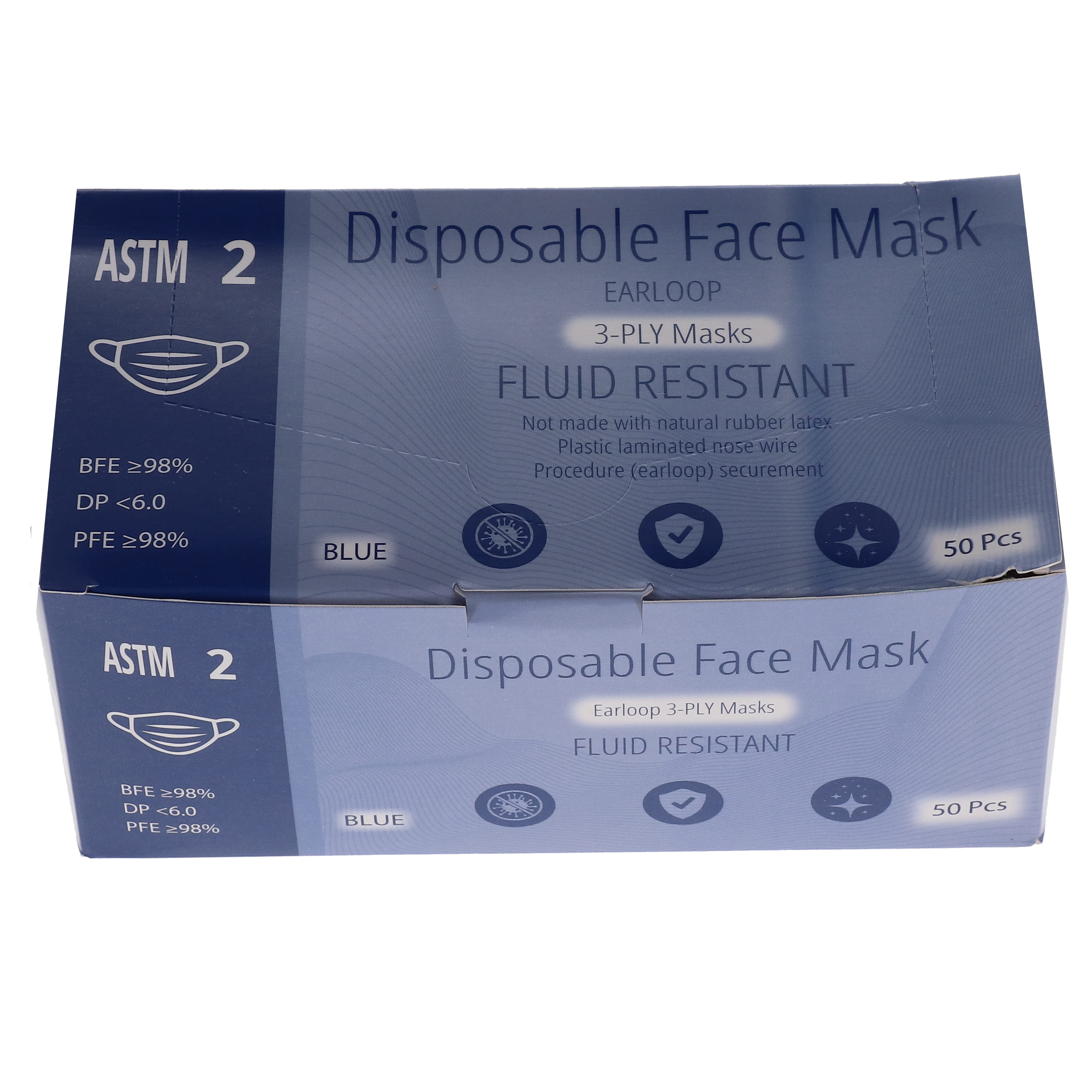House Brand Dentistry 109120 Earloop 3-Ply Face Masks ASTM Level 2 Blue 50/Bx House Brand Dentistry 109120 Earloop 3-Ply Face Masks ASTM Level 2 Blue 50/Bx